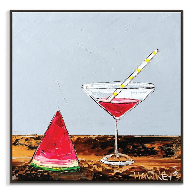 Watermelon Cocktail 3 by Angela Hawkey - Painting Rosalind Wheeler Size: 61cm H x 61cm W x 3cm D, Format: Wrapped Canvas on Productcaster.