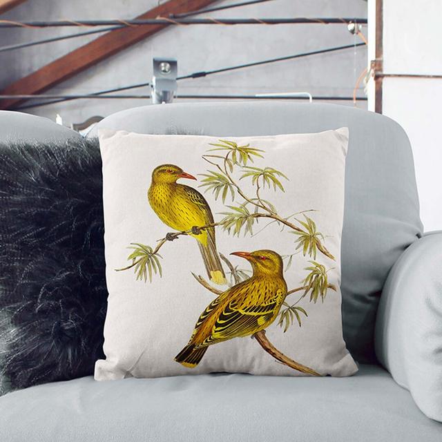 Crescent-Marked Oriole Birds by Elizabeth Gould Cushion with Filling East Urban Home Size: 40cm H x 40cm W x 15cm D, Backing Colour: Black on Productcaster.