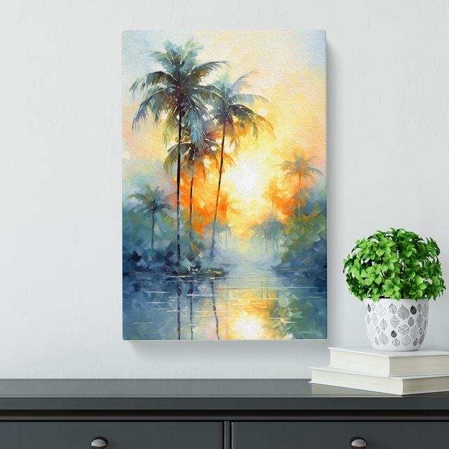 Palm Tree Impressionism No.3 - Wrapped Canvas Print 17 Stories Size: 76cm H x 50cm W x 3cm D on Productcaster.