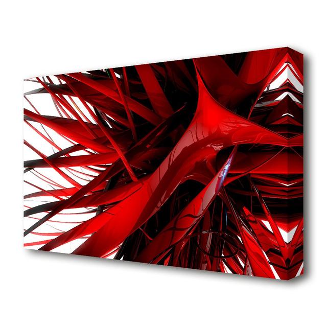 Red Maze - Wrapped Canvas Graphic Art Print East Urban Home Size: 50.8 cm H x 81.3 cm W on Productcaster.