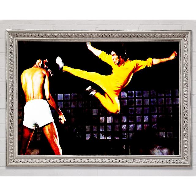 Bruce Lee Flying Kick - Single Picture Frame Art Prints Rosalind Wheeler Size: 100cm H x 141.4cm W x 3cm D on Productcaster.