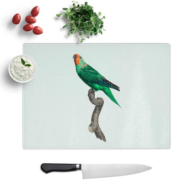 Tempered Glass Parrot by F. Levaillant Chopping Board East Urban Home Size: 28.5 cm W x 20 cm L on Productcaster.