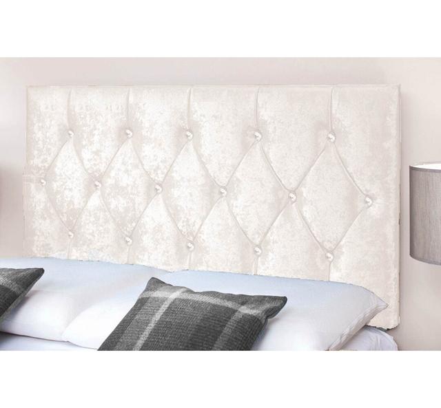 Eudy Upholstered Headboard Rosdorf Park Size: Small Single (2'6), Colour: White on Productcaster.