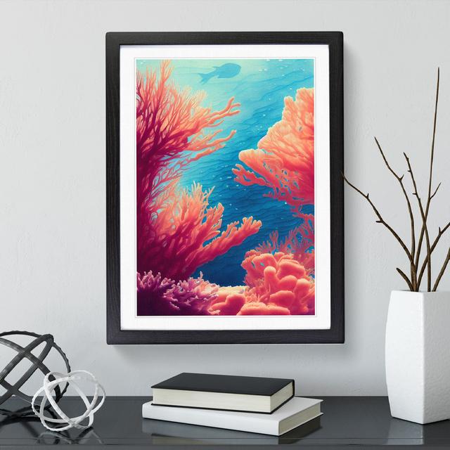 Stupendous Coral Reef House of Hampton Format: Black Framed Paper, Matte Colour: White, Size: 66cm H x 48cm W on Productcaster.