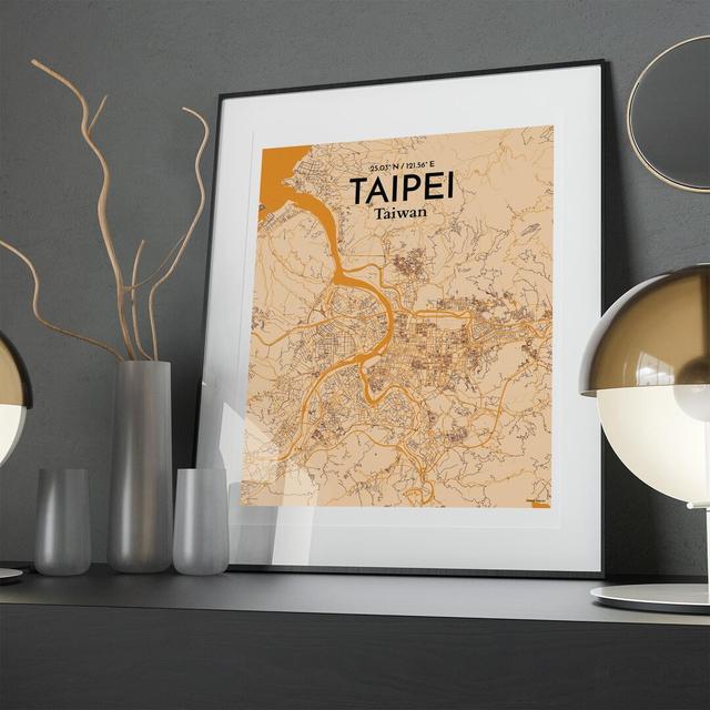 Taipei City Map in Vintage - Graphic Art Print on Paper Borough Wharf Size: 20cm H x 16cm W x 0.05cm D on Productcaster.