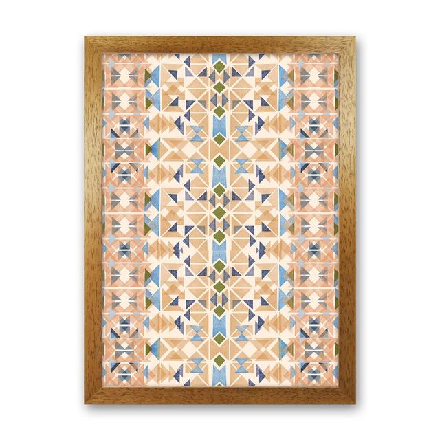 Boho Nomadic Tribal Orange - Print World Menagerie Frame Option: Brown Framed, Size: 88cm H x 64cm W x 3cm D on Productcaster.