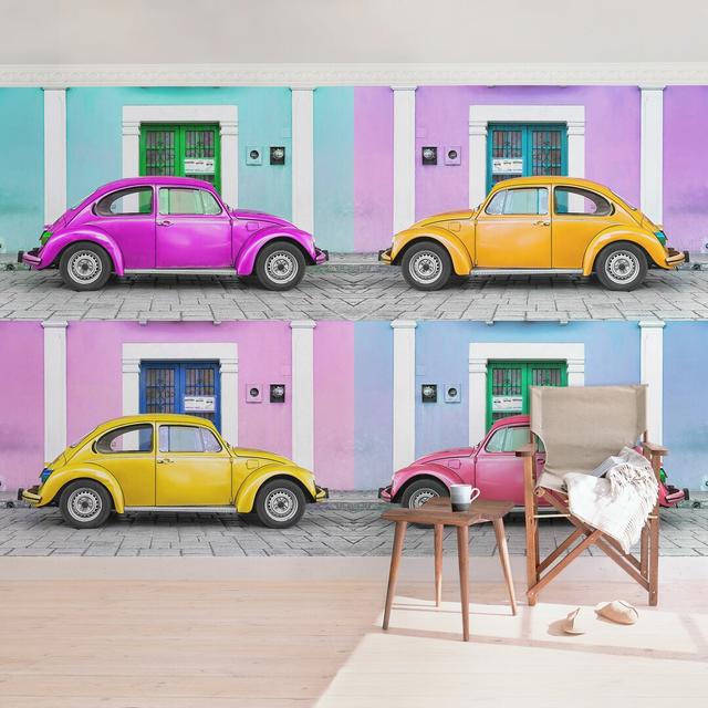 Coloured Beetles Semi-Gloss Wallpaper Roll East Urban Home Size: 1.9m L x 288cm W, Material quality: Premium (150g/m²) on Productcaster.