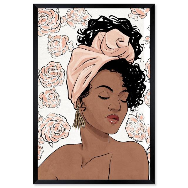 Flower Blush Girl by Oliver Gal - Graphic Art Print East Urban Home Size: 119.38cm H x 81.28cm W x 1.27cm D, Format: Black Framed on Productcaster.