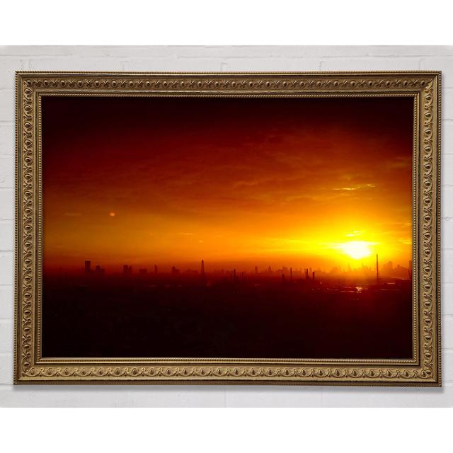 Sunset Over The City - Single Picture Frame Art Prints Bright Star Size: 21cm H x 29.7cm W on Productcaster.