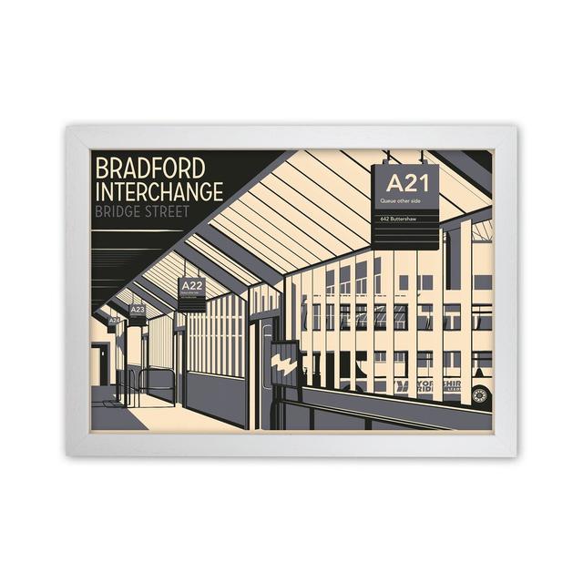 Bradford Interchange, Bridge Street by Richard O'Neill - Graphic Art Corrigan Studio Size: 64cm H x 88cm W x 3cm D, Format: White Framed on Productcaster.