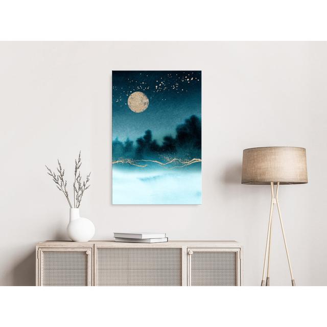 Hazy Moon - Wrapped Canvas Painting Canora Grey Size: 90cm H x 60cm W on Productcaster.