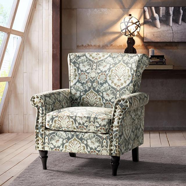 Vallonia 79Cm Wide Armchair Blue Elephant Upholstery Colour: Pine on Productcaster.