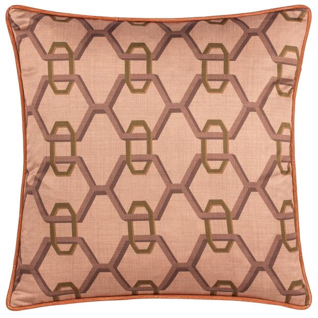 Hailes Square Throw Cushion Covers Paoletti Colour: Pink on Productcaster.