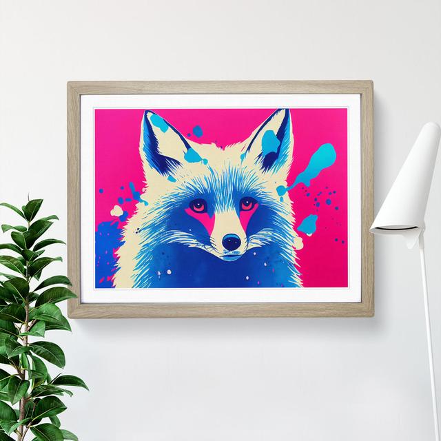 Fox Splatter Vol.1 Abstract - Single Picture Frame Painting Alpen Home Size: 46cm H x 64cm W x 2cm D, Frame Colour: Oak Framed on Productcaster.