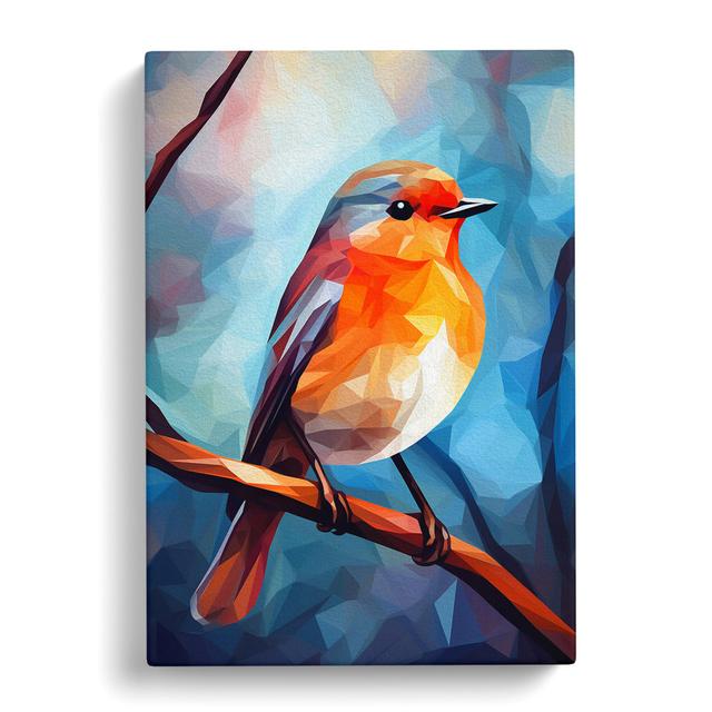 Robin Bird Cubism No.3 - Print Marlow Home Co. Size: 60cm H x 40cm W x 3cm D on Productcaster.