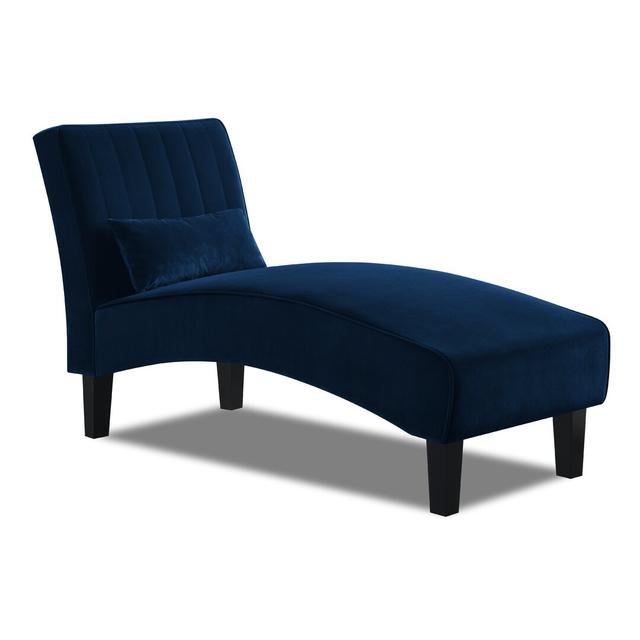 Abbiegail Chaise Longue Canora Grey Upholstery Colour: Blue on Productcaster.