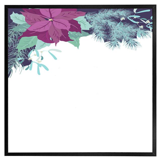 Antonsen Purple & Blue Flowers - Single Picture Frame Art Prints Pergo Classics Size: 76cm H x 76cm W x 4cm D, Frame Colour: Black Framed on Productcaster.