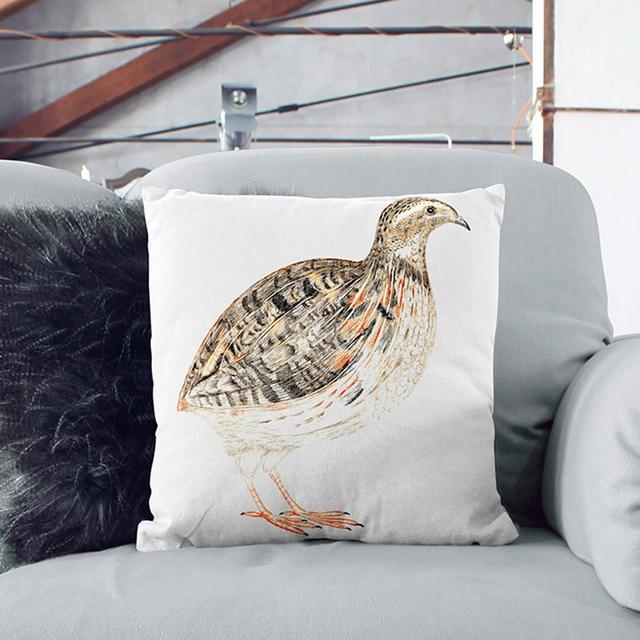 A Quail by Johan Teyler Cushion with Filling East Urban Home Size: 55 x 55 cm, Backing Colour: Black on Productcaster.