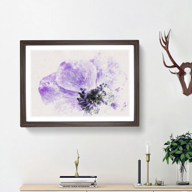 Purple Anemone Flower - Picture Frame Graphic Art Print East Urban Home Size: 33cm H x 45cm W x 2cm D, Frame Option: Walnut Framed on Productcaster.