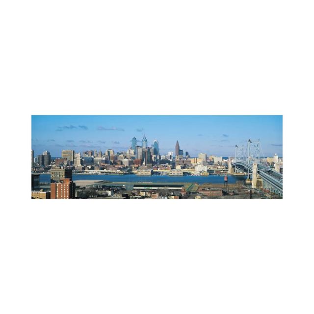 Philadelphia Skyline Cityscape - Wrapped Canvas Panoramic Photograph Brayden Studio Size: 30.48cm H x 91.44cm W x 3.81cm D on Productcaster.