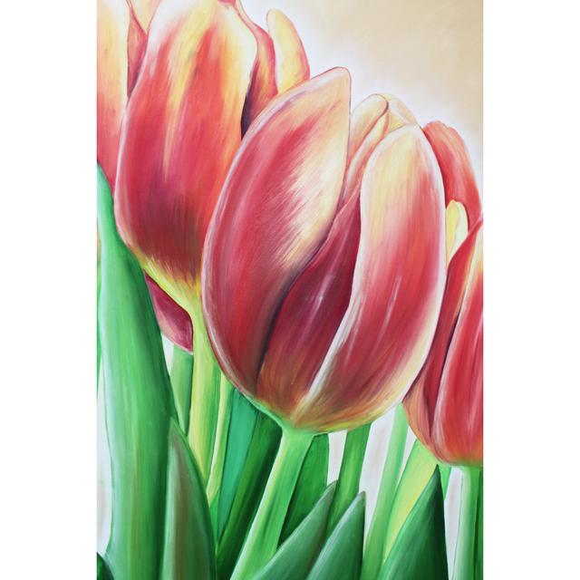 Tulpen-Gemälde - Druck Marlow Home Co. Größe: 60 cm H x 40 cm B x 1,8 cm T on Productcaster.