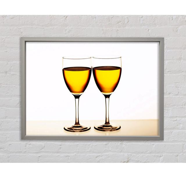 White Wine Duo - Einzelner Bilderrahmen Kunstdrucke auf Leinwand 17 Stories Größe: 84,1 cm H x 118,9 cm B x 3,3 cm T on Productcaster.