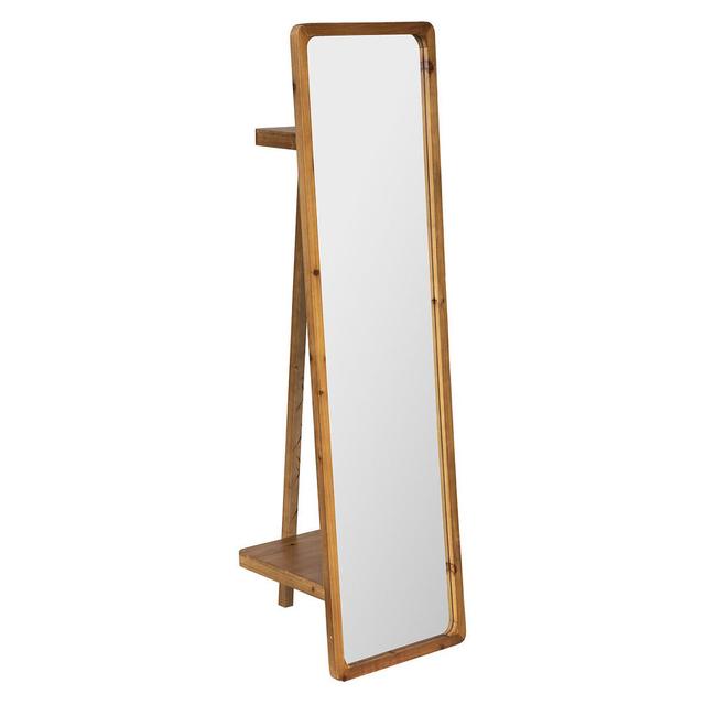 Andria Solid Wood Framed Freestanding Full Length Mirror in Wood Brown Union Rustic on Productcaster.