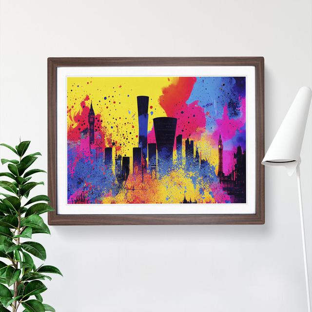 XH1022-9555X Vibrant City Skyline Art Vol.2 Abstract - Single Picture Frame Print 17 Stories Size: 34cm H x 46cm W x 2cm D, Format: Brown on Productcaster.