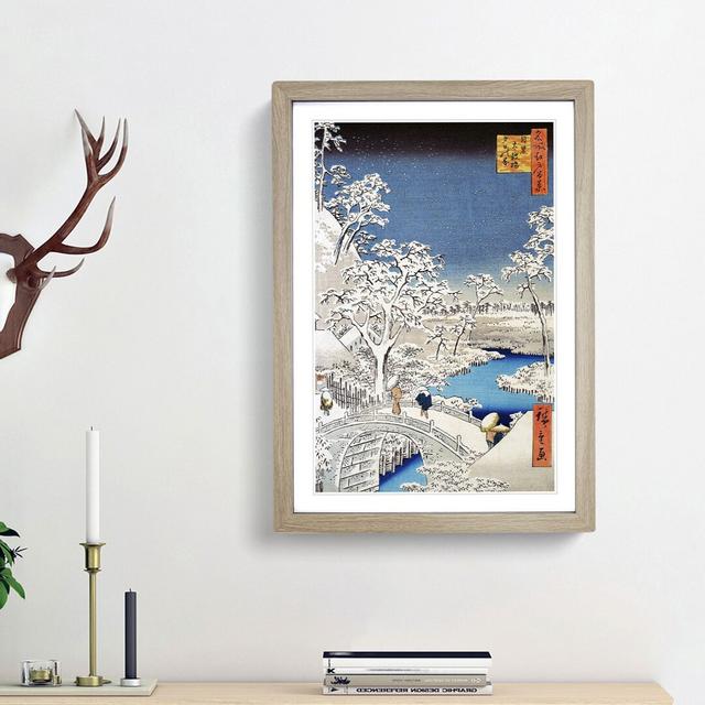 The Taiko Bridge by Utagawa Hiroshige - Picture Frame Painting Print East Urban Home Size: 65cm H x 48cm W x 2cm D, Frame Option: Oak Framed on Productcaster.