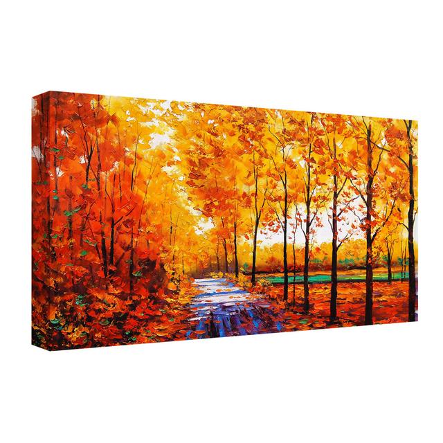 Autumn Leaves on Trees - Wrapped Canvas Graphic Art ClassicLiving on Productcaster.