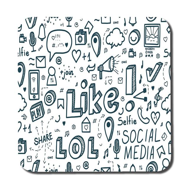 Social Media Coaster (Set of 6) East Urban Home on Productcaster.