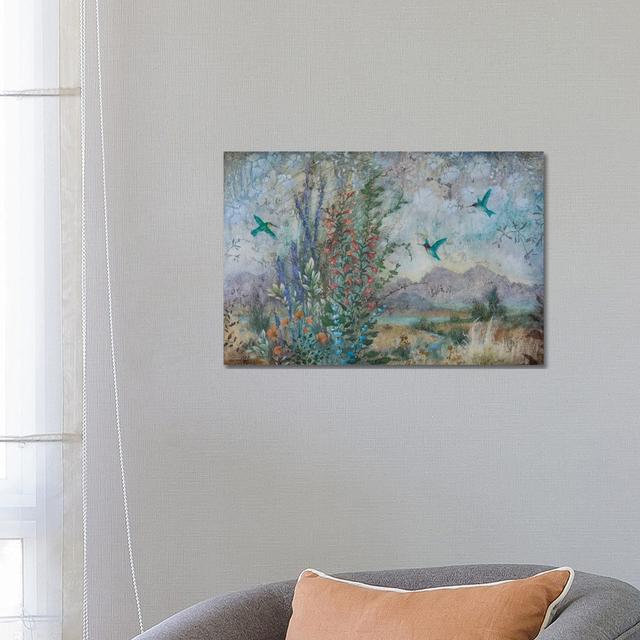 Dance of the Hummingbirds by Lisa Marie Kindley - Wrapped Canvas Painting ClassicLiving Size: 45.72cm H x 66.04cm W x 3.81cm D on Productcaster.