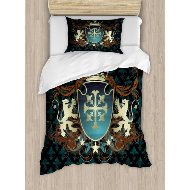 Dyal Teal Microfibre 350 TC Eclectic Duvet Cover Set Astoria Grand Size: Single - 1 Pillowcase (80 x 80 cm) on Productcaster.