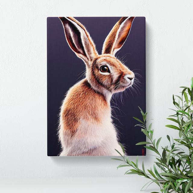 A Curious Hare - Wrapped Canvas Graphic Art Brambly Cottage Size: 60cm H x 40cm W x 3cm D on Productcaster.