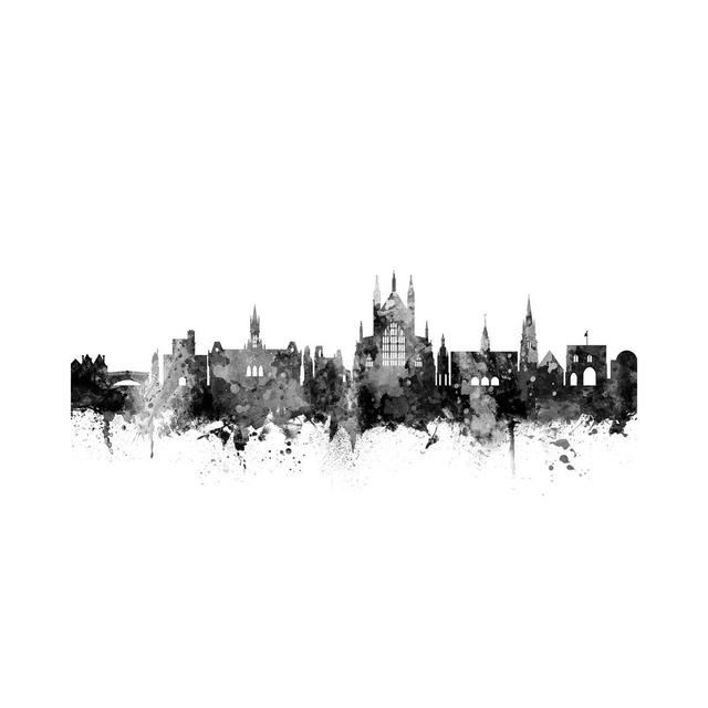 Winchester, England Skyline in Black and White by Michael Tompsett - Wrapped Canvas Art Prints Latitude Run Size: 66.04cm H x 101.6cm W x 3.81cm D on Productcaster.