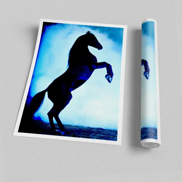 Wild Stallion in the Moonlight - Photograph Print on Paper East Urban Home Size: 84.1 cm H x 59.4 cm W on Productcaster.