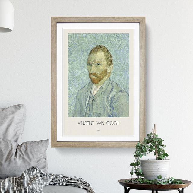 Self Portrait with Border by Vincent Van Gogh - Picture Frame Painting East Urban Home Size: 48cm H x 36cm W x 2cm D, Frame Option: Oak Framed on Productcaster.