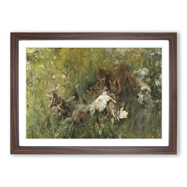 A Fox Family by Bruno Liljefors - Picture Frame Painting East Urban Home Size: 48cm H x 65cm W x 2cm D, Frame Option: Walnut Framed on Productcaster.