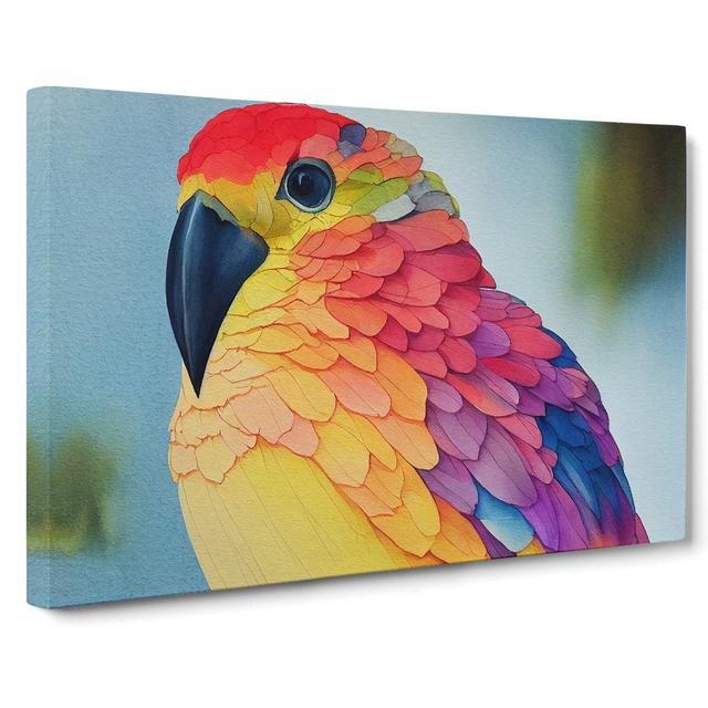 Sparkling Watercolour Bird - Wrapped Canvas Print ClassicLiving Size: 40cm H x 60cm W x 3cm D on Productcaster.