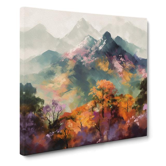 Japanese Mountains Impressionism - No Frame Art Prints Alpen Home Size: 35cm H x 35cm W x 3cm D on Productcaster.