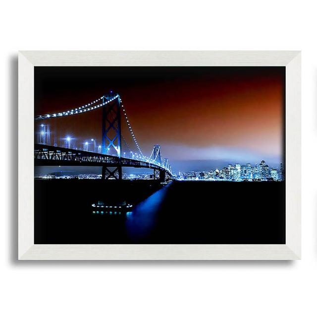 New York City Brooklyn Bridge City Skyline - Single Picture Frame Art Prints Latitude Run Size: 29.7cm H x 42cm W on Productcaster.