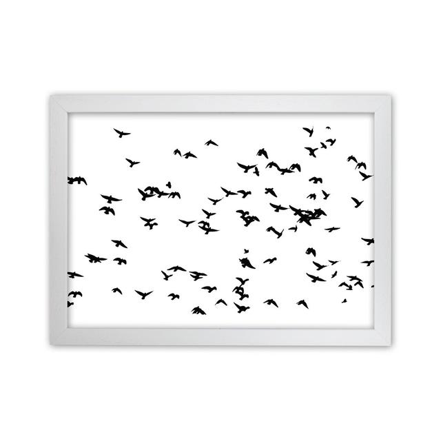 Flock of Birds Landscape by Pixy Paper - Graphic Art Rosalind Wheeler Format: White Framed, Size: 59.4cm H x 84cm W x 3cm D on Productcaster.