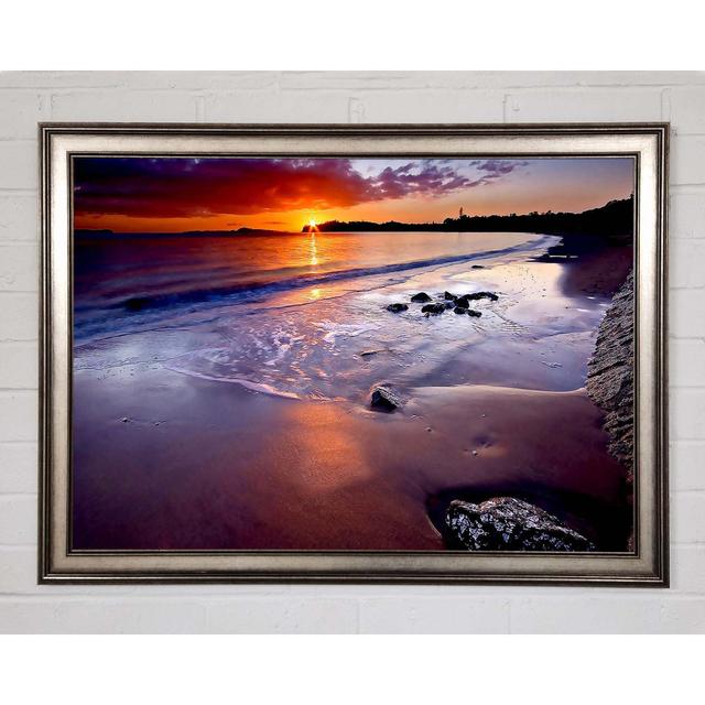 Beautiful Sunrise Framed Print Highland Dunes Size: 59.7cm H x 84.1cm W x 1.5cm D, Format: Gunmetal Framed Paper on Productcaster.