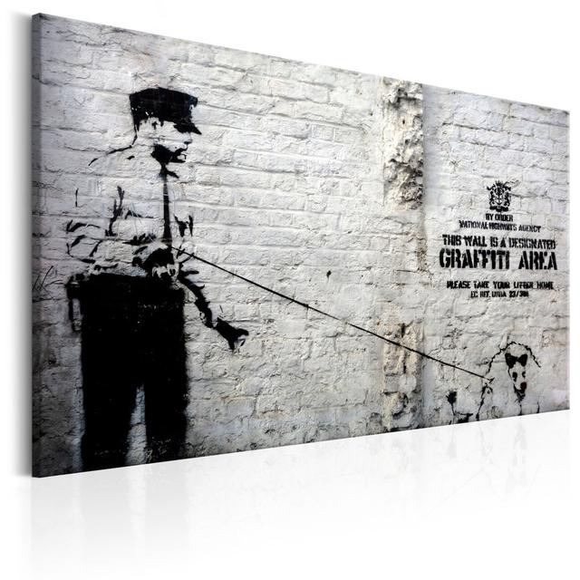 Leinwandbild – Police and a Dog (Police and a Dog) von Banksy Artgeist on Productcaster.