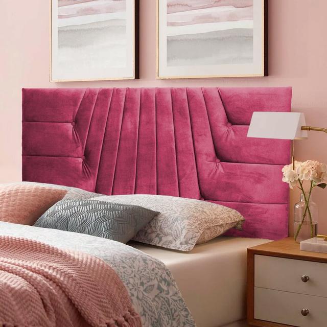 Noreen Upholstered Headboard Fairmont Park Size: Single (3'), Colour: Red on Productcaster.