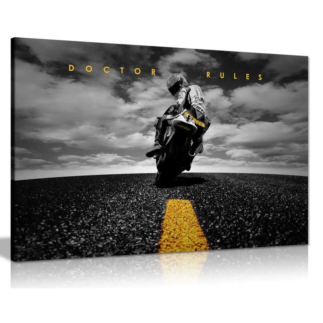 Doctor Rules Valentino Rossi Yamaha Motogp Canvas Wall Art Picture Print Maturi Size: 51cm H x 76cm W on Productcaster.