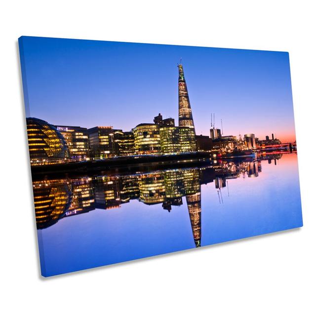 Shard Building London City Sunset CANVAS WALL ART Print Picture Ebern Designs Size: 50.8cm H x 76.2cm W x 2cm D on Productcaster.