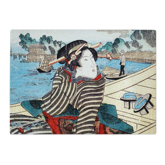 Tempered Glass Water Scene by Utagawa Kuniyoshi Chopping Board East Urban Home Size: 39 cm x 28.5 cm on Productcaster.