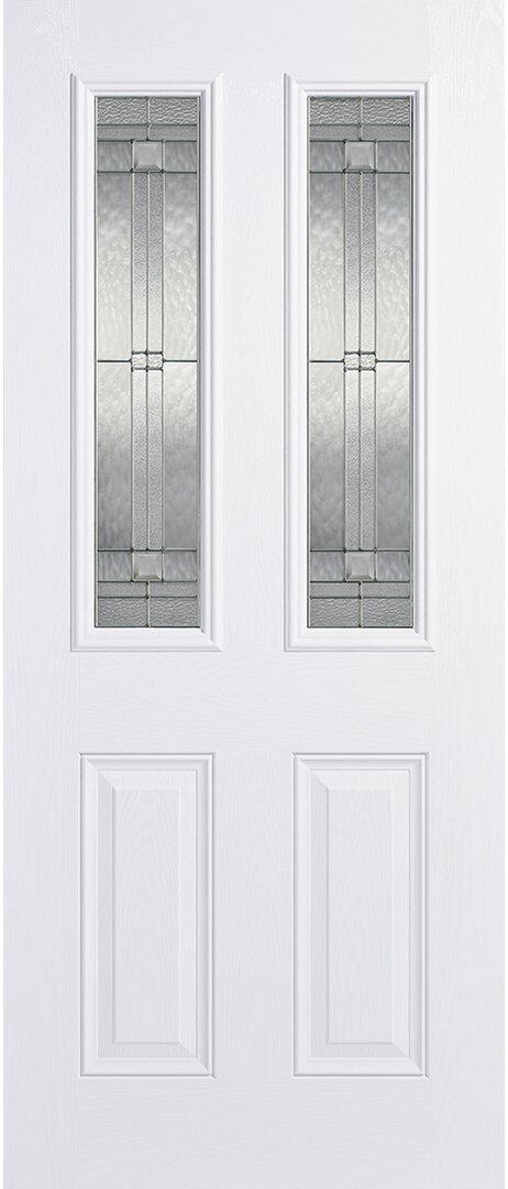 GRP Malton Glazed Black External Door LPD Doors Door Size: 1981mm H x 838mm W x 44mm D, Door Finish: White on Productcaster.