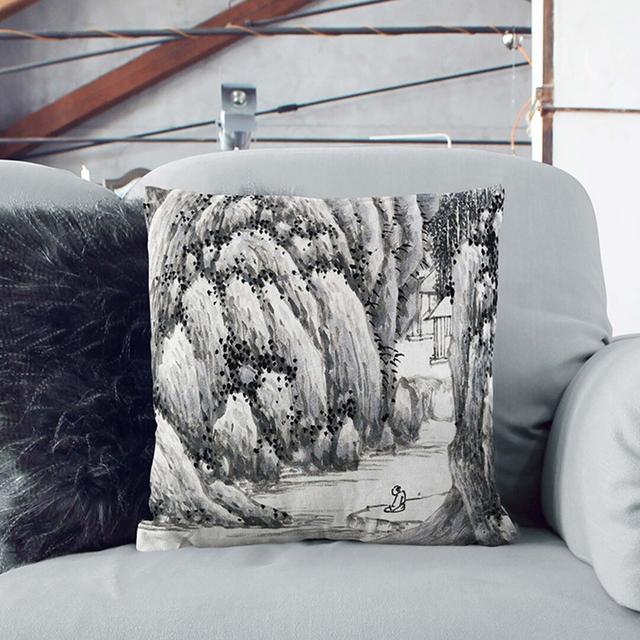 Floral Square Throw Cushion East Urban Home Size: 40cm H x 40cm W x 15cm D, Backing Colour: Black on Productcaster.